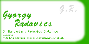gyorgy radovics business card